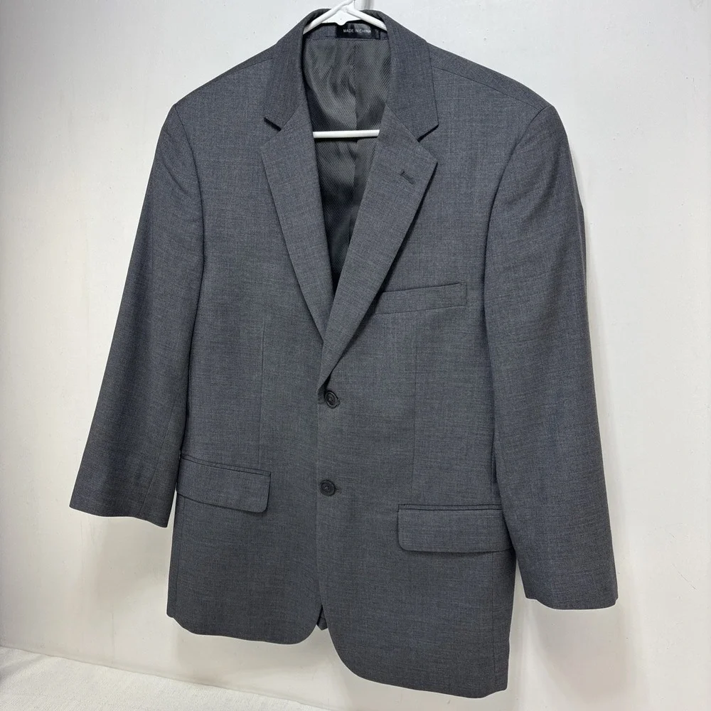 Pronto Uomo Men's Gray Blazer Suit Jacket Size 38S Wool‎ Blend Classic Business